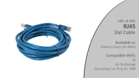 14ft. (4.2M) Medium Duty 23AWG RJ45 Slat Cable